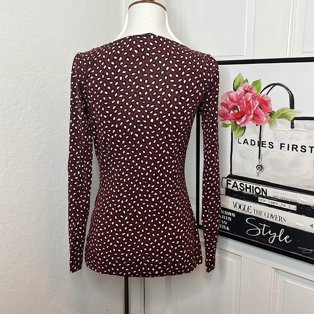 Diane Von Furstenberg Sarita Long Sleeve Top Size S - Picture 5 of 10
